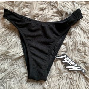 High rise black swimsuit bottoms